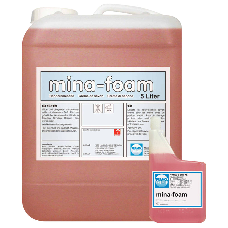 Schaumseife mild & pflegend | dezenter Duft | pH-neutral | für Schaumspender | Pramol Mina-Foam