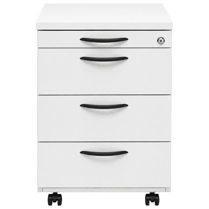 Rollcontainer 43,5 × 60 × 60 cm | Holzkorpus | Softclose & Selbsteinzug | abschliessbar | diverse Farben | Multi Modul