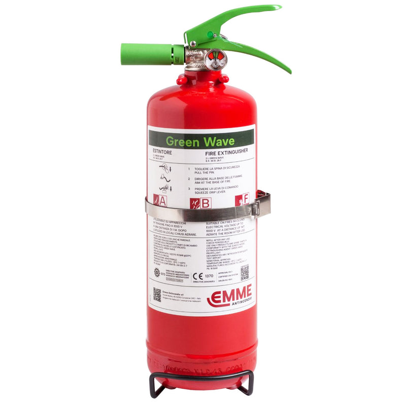 2 Liter ABF Schaum-Feuerlöscher | fluorfrei | Dauerdruck | DE, FR, IT | Green Wave | Emme 22020-700