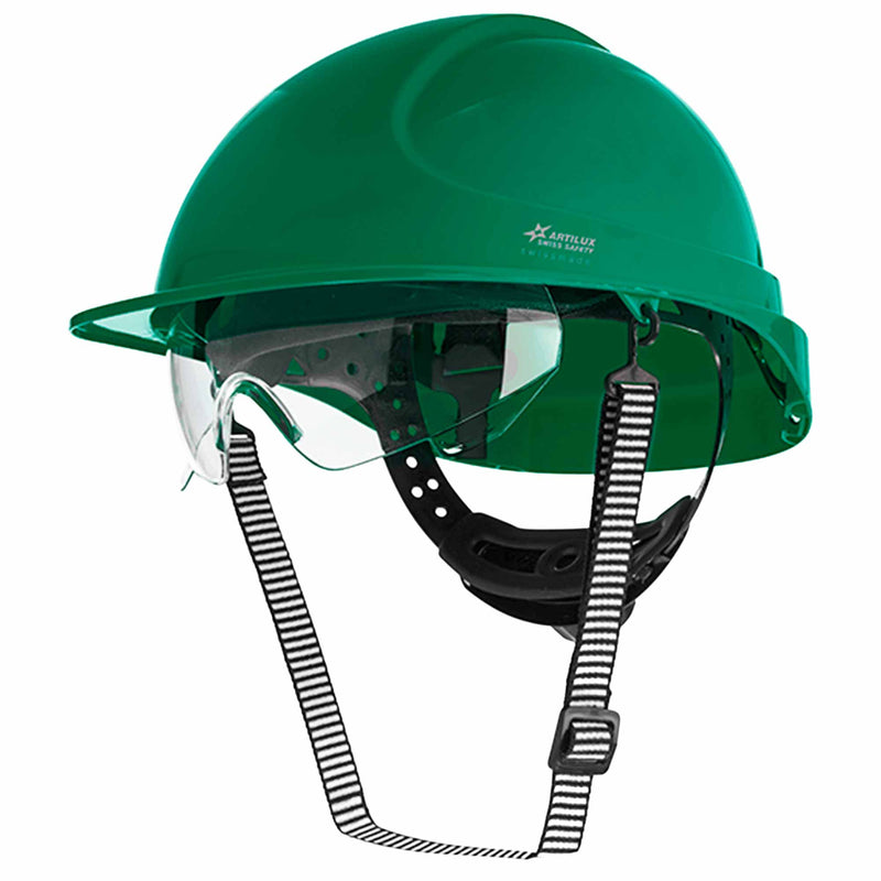 Schutzhelm ARTITOP SH300 | Polycarbonat | Schutzbrille | 2-Punkt-Kinnband | Schirm | ROTO-System | belüftet | Swiss Made | ARTILUX