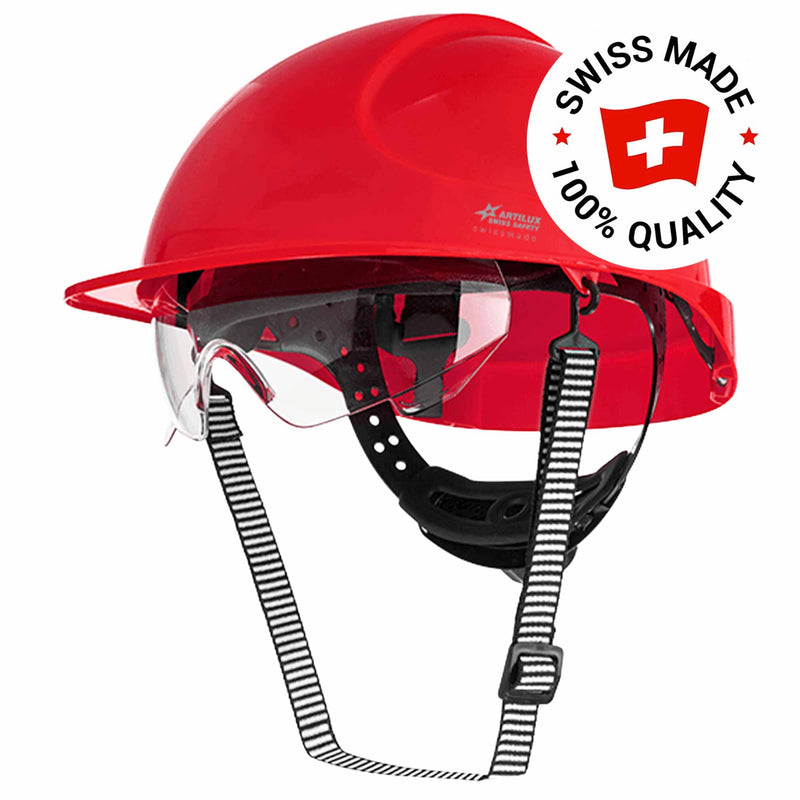Schutzhelm ARTITOP SH300 | Polycarbonat | Schutzbrille | 2-Punkt-Kinnband | Schirm | ROTO-System | belüftet | Swiss Made | ARTILUX