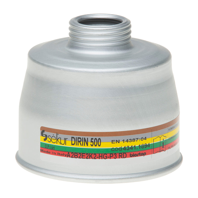 Kombifilter DIRIN 500 A2 B2 E2 K2 Hg-P3R D | DIN EN 14387 | Rundgewinde DIN EN 148-1 | Ekastu Safety