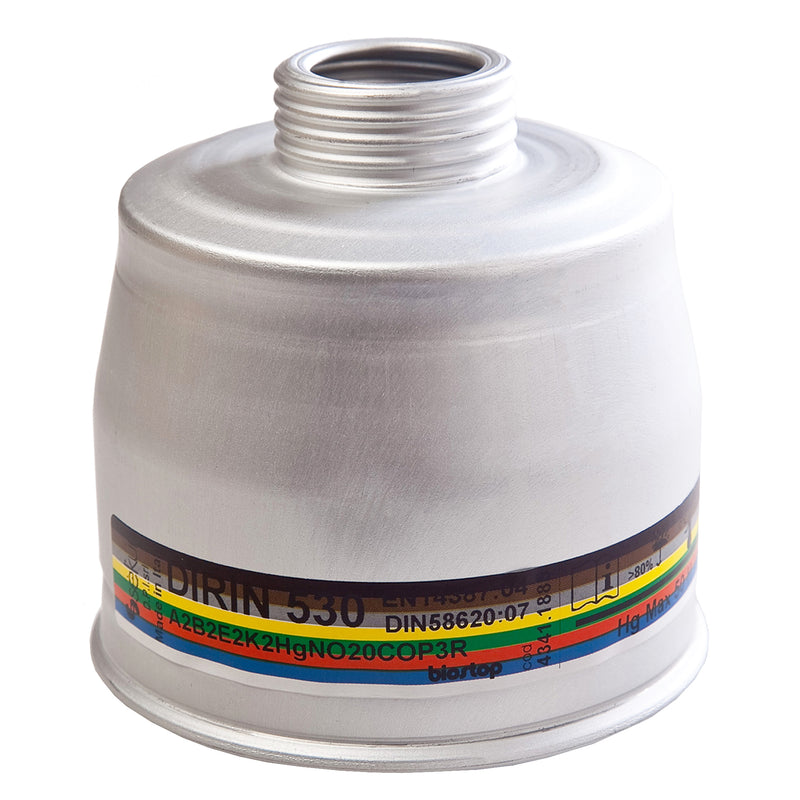 Kombifilter DIRIN 530 A2 B2 E2 K2 Hg NO 20CO-P3R | DIN EN 14387 | Rundgewinde DIN EN 148-1 | Ekastu Safety