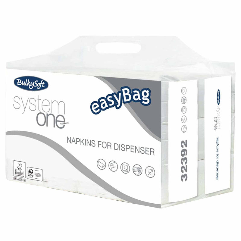 Mini-Servietten | 1/2 Falz | 2-lagig | 100% Zellstoff | BulkySoft® SystemOne