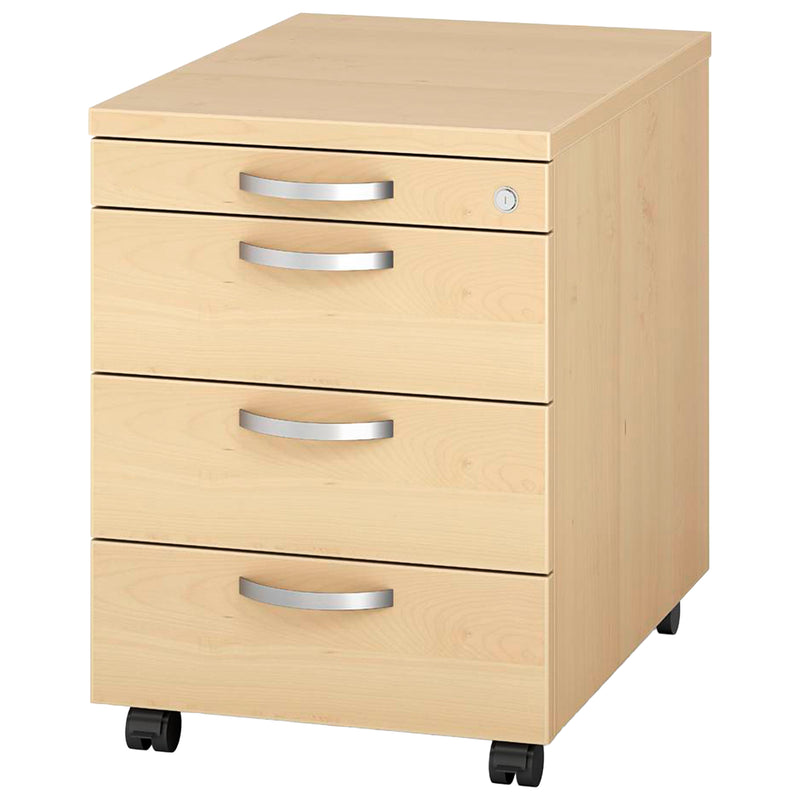 Rollcontainer 43,5 × 60 × 60 cm | Holzkorpus | Softclose & Selbsteinzug | abschliessbar | GS-zertifiziert | Made in Germany | diverse Farben | Profi Modul