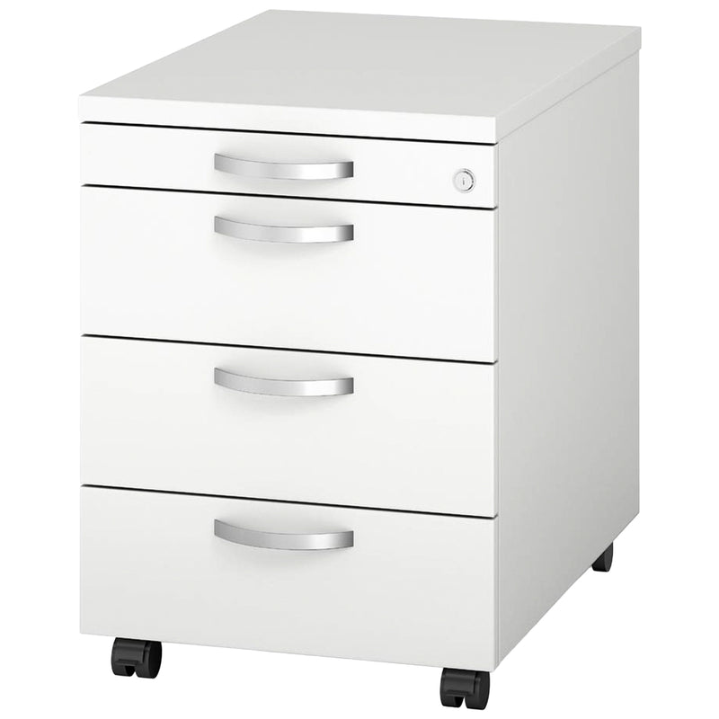 Rollcontainer 43,5 × 60 × 60 cm | Holzkorpus | Softclose & Selbsteinzug | abschliessbar | GS-zertifiziert | Made in Germany | diverse Farben | Profi Modul
