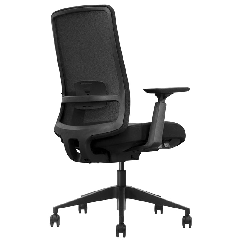 Ergonomischer Bürostuhl | Synchron-Mechanik mit Gewichtsautomatik | Sitztiefenverstellung 42–46 cm | 3D-Armlehnen | höhenverstellbare Lendenstütze | Netzrücken | EN 1335 | bis 150 kg | Acilia
