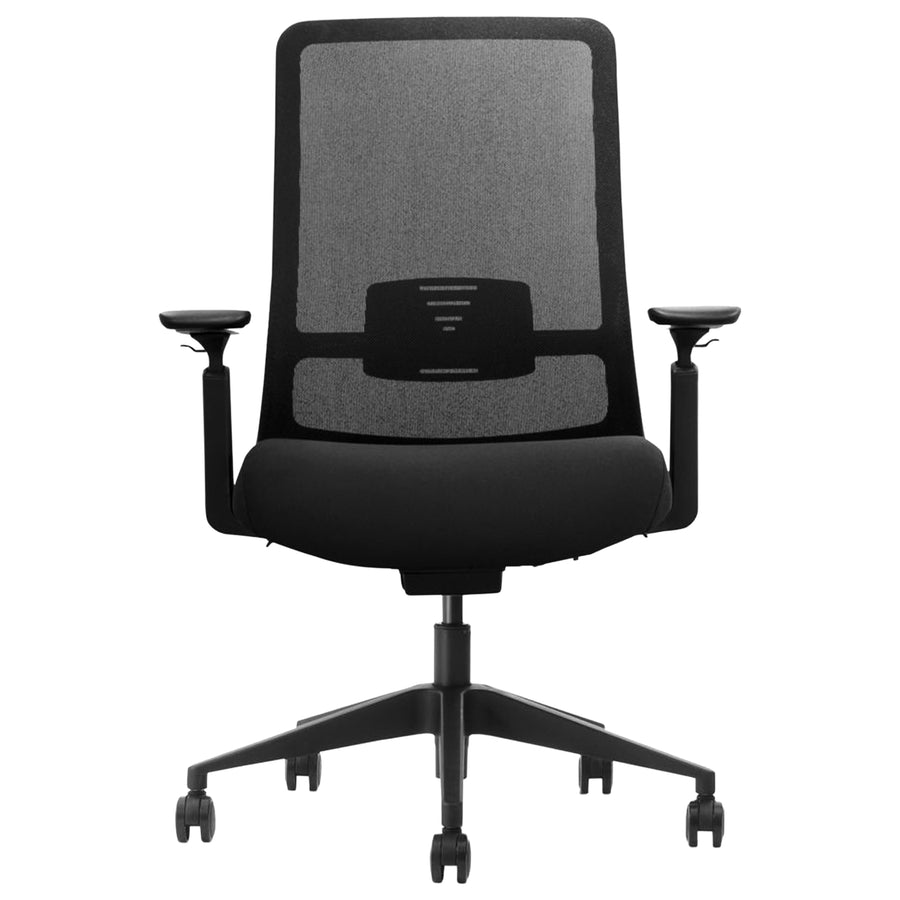 Ergonomischer Bürostuhl | Synchron-Mechanik mit Gewichtsautomatik | Sitztiefenverstellung 42–46 cm | 3D-Armlehnen | höhenverstellbare Lendenstütze | Netzrücken | EN 1335 | bis 150 kg | Acilia