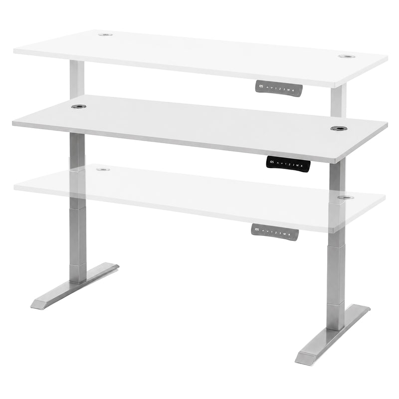 Schreibtisch höhenverstellbar 160-200 × 80 cm | Höhe 60,5-125,5 cm | 25 mm Tischplatte | 2 Motoren | Memory-Funktion | 100 kg belastbar | diverse Farben | Flex Modul