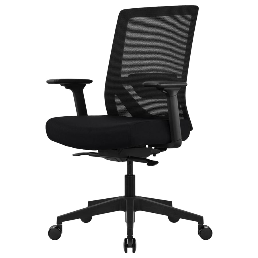 Ergonomischer Bürostuhl | Synchron-Mechanik mit Gewichtsautomatik | Sitztiefenverstellung 47–52 cm | 3D-Armlehnen | integrierte Lendenstütze | Netzrücken | bis 150 kg | Suria