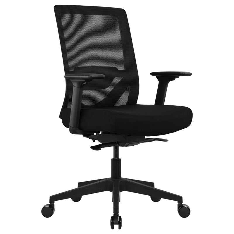 Ergonomischer Bürostuhl | Synchron-Mechanik mit Gewichtsautomatik | Sitztiefenverstellung 47–52 cm | 3D-Armlehnen | integrierte Lendenstütze | Netzrücken | bis 150 kg | Suria