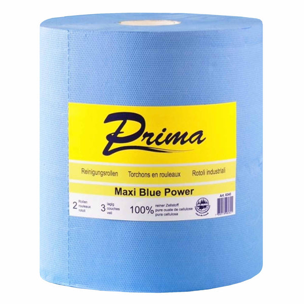 Putztuchrolle Maxi | 3-lagig | 180 m x 29 cm | ø 27 cm | 100% Zellstoff | Blau