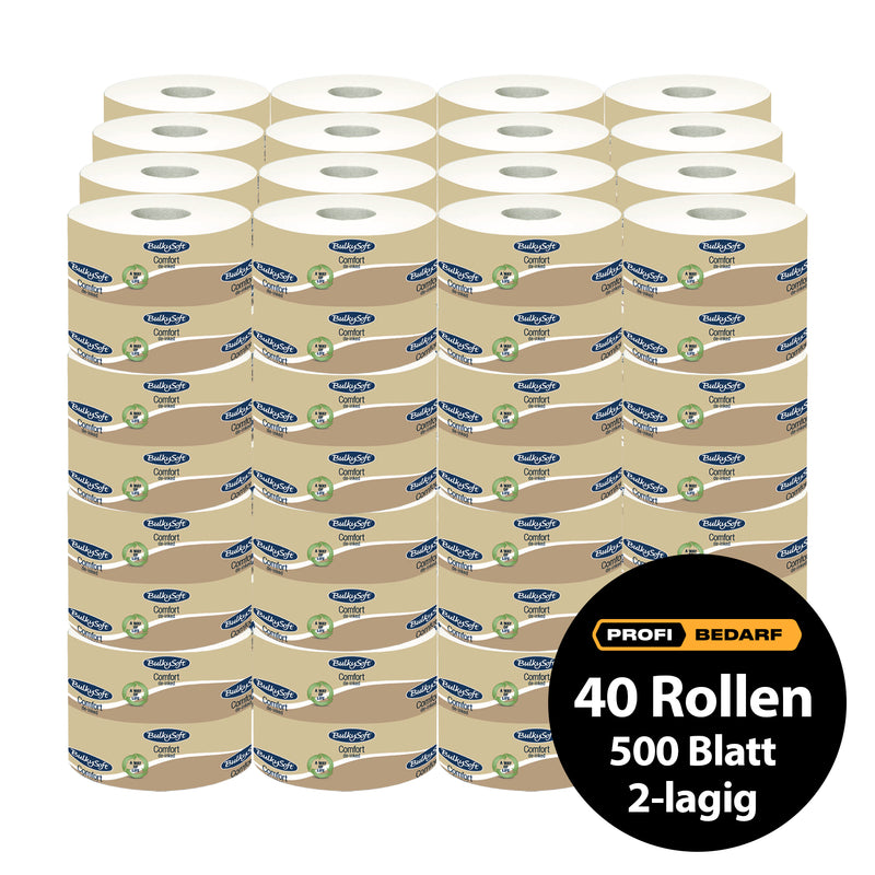 Toilettenpapier Comfort Recycling | 2-lagig | de-inked | 500 Blatt | BulkySoft®