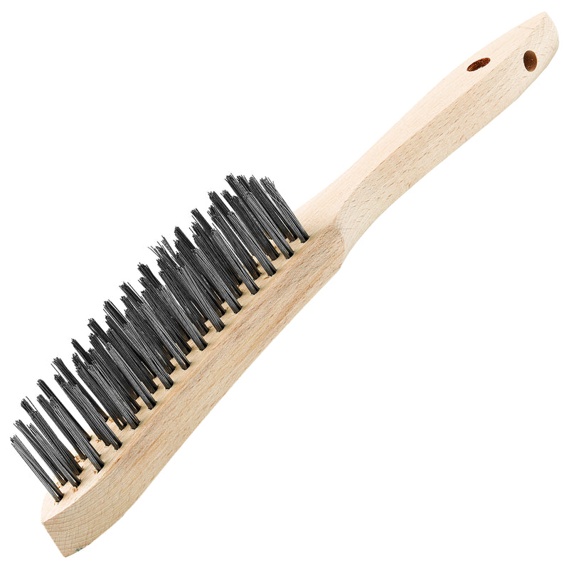 Drahtbürste Tom G | 30 mm Besatzlänge | 3 – 5 Reihen | glattem Stahl | Holzgriff | Schuller Eh`klar