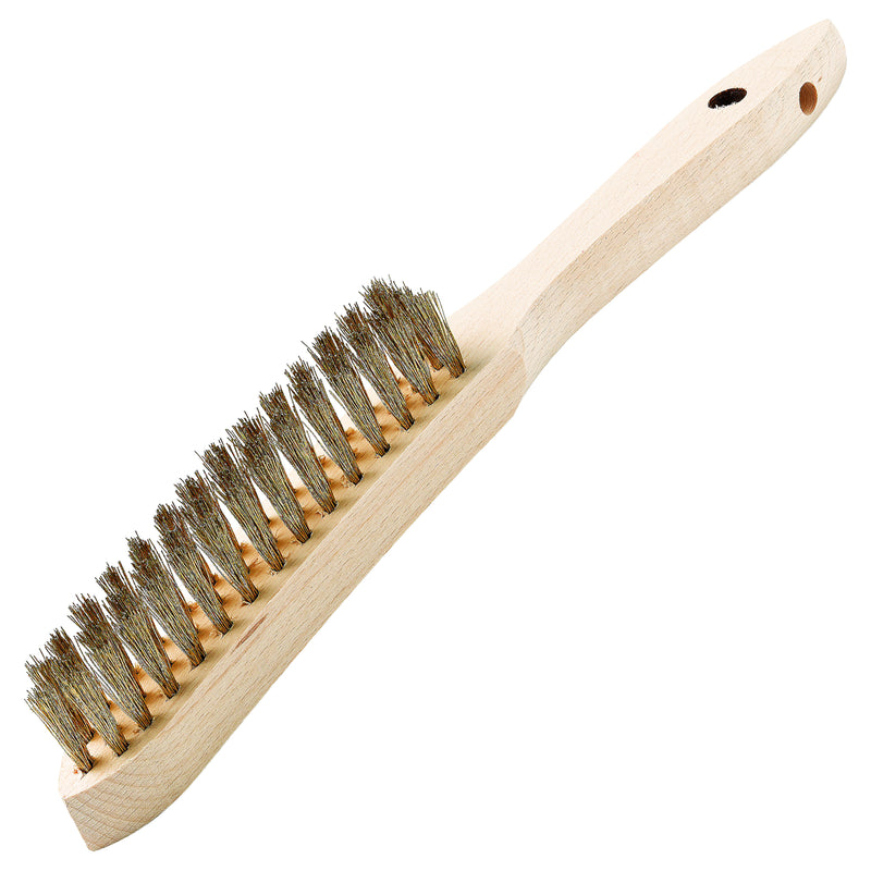 Drahtbürste Tom W | 2 – 5 Reihen | vermessingtem, gewelltem Stahl | Holzgriff | Schuller Eh`klar