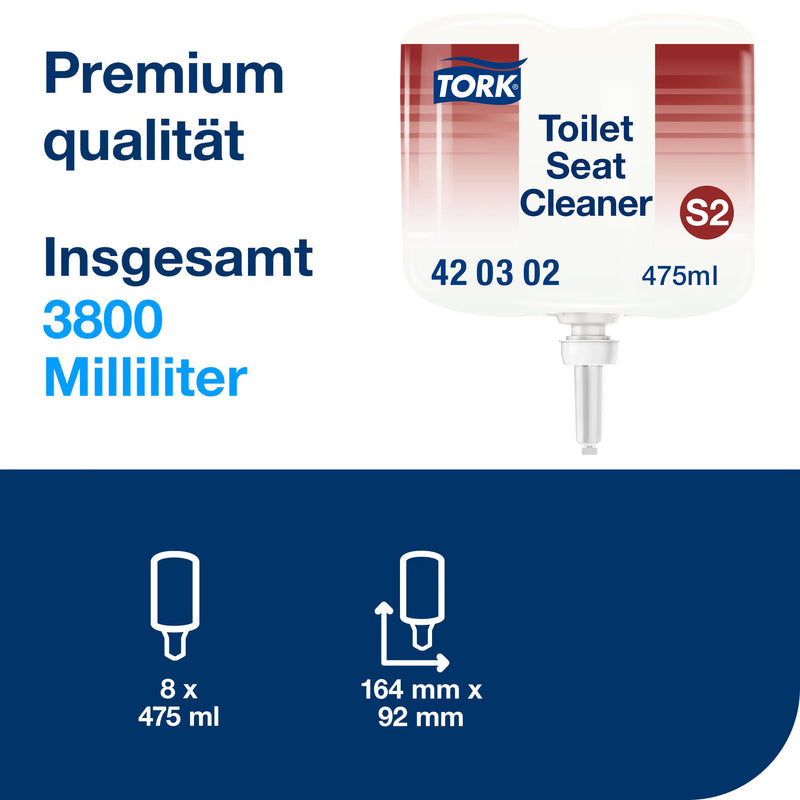 Toilettensitzreiniger S2 | Transparent | 475 ml | Premium | TORK 420302