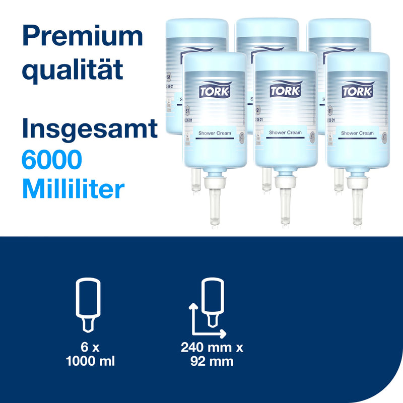 Duschcreme S1 | Unisex-Duft | hellblau | 1000 ml | Premium | TORK 420601