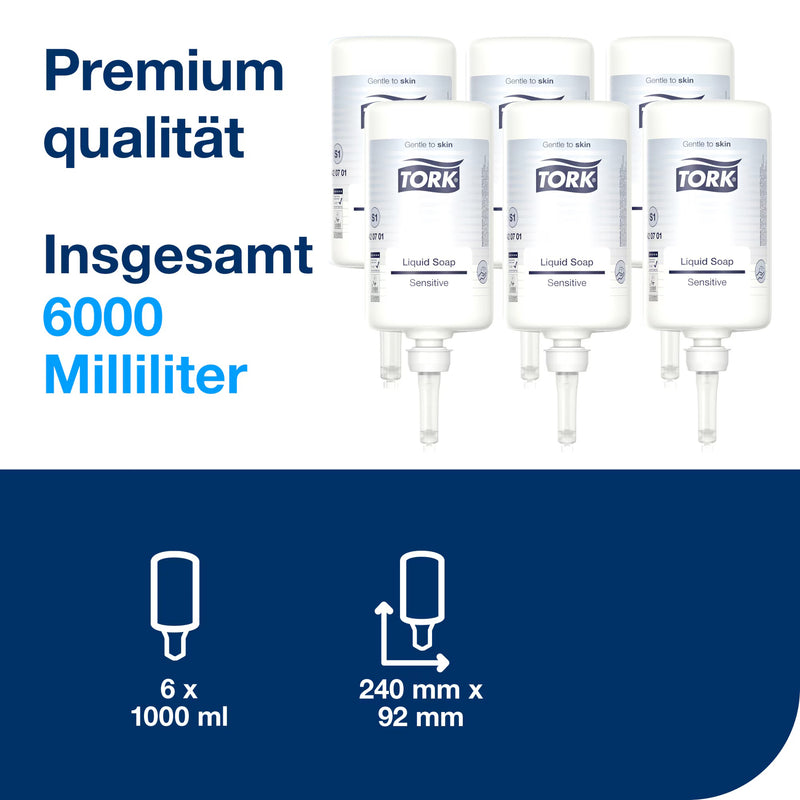 Flüssigseife S1 | für sensible Haut | weiss | 1000 ml | Premium | TORK 420701