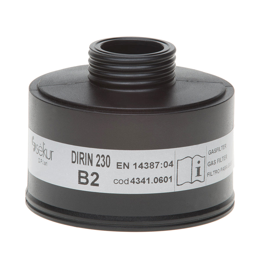 Gasfilter DIRIN 230 B2 | anorganische Gase | DIN EN 14387 | Rundgewinde DIN EN 148-1 | Ekastu Safety
