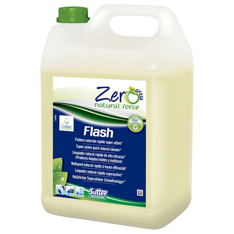 Allzweckreiniger FLASH ZERO | Zitrusduft | natürliche Rohstoffe | EU Ecolabel | Sutter Professional