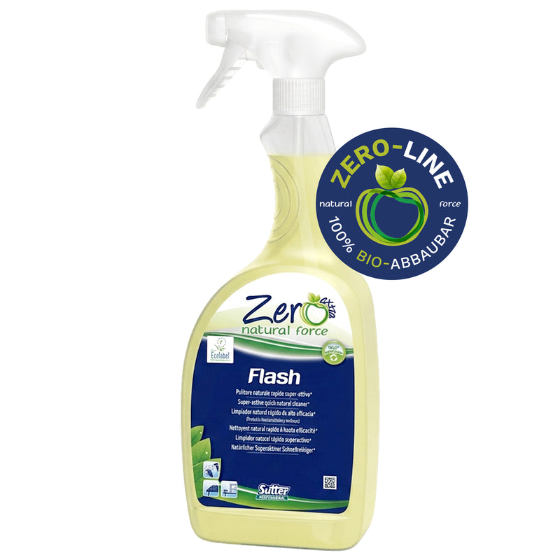 Allzweckreiniger FLASH ZERO | Zitrusduft | natürliche Rohstoffe | EU Ecolabel | Sutter Professional
