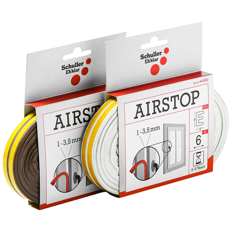 Dichtungsband Airstop E | 6 - 8 Jahre | weiss/braun | witterungsbeständig | Spaltmass 1 - 3,5 mm | Schuller Eh`klar