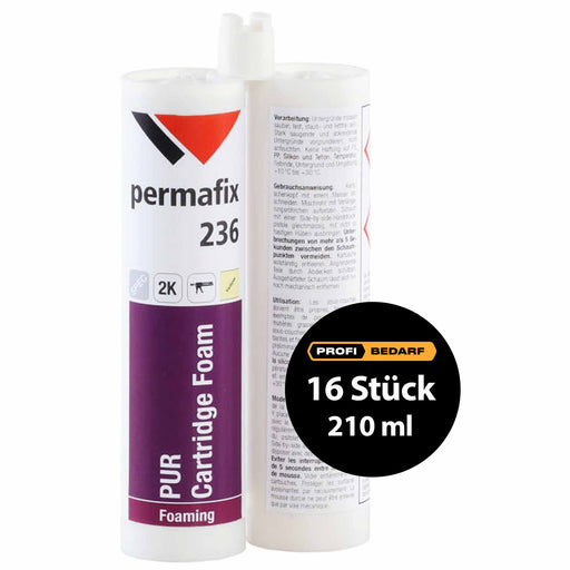 PUR 2K Isolier-Montageschaum Doppelkartusche | 210 ml | Permafix 236-Profibedarf Online-Shop