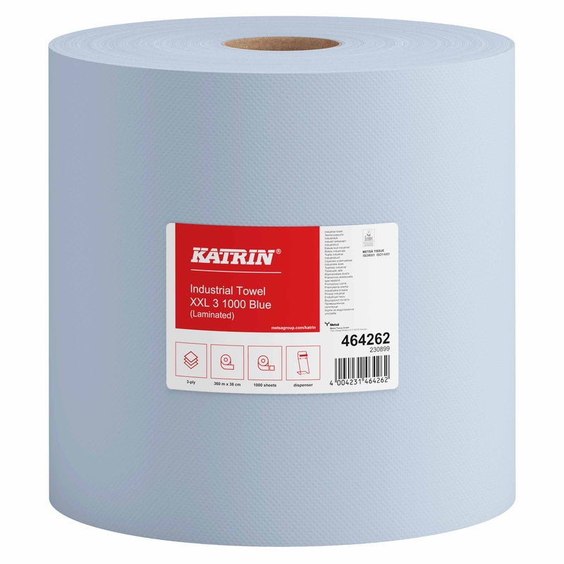 Industrierolle XXL | 360 m x 38 cm | 3-lagig | 100% Zellstoff | Katrin