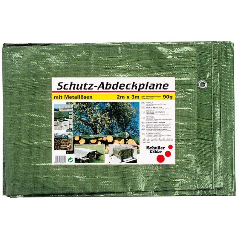 Abdeckplane 90 g/m² | grün | PE-Bändchengewebe | UV-stabilisiert | Aluminiumösen | Schuller Eh`klar Terra S90