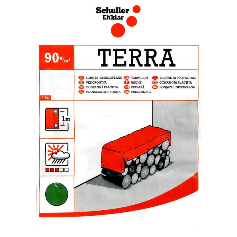 Abdeckplane 90 g/m² | grün | PE-Bändchengewebe | UV-stabilisiert | Aluminiumösen | Schuller Eh`klar Terra S90