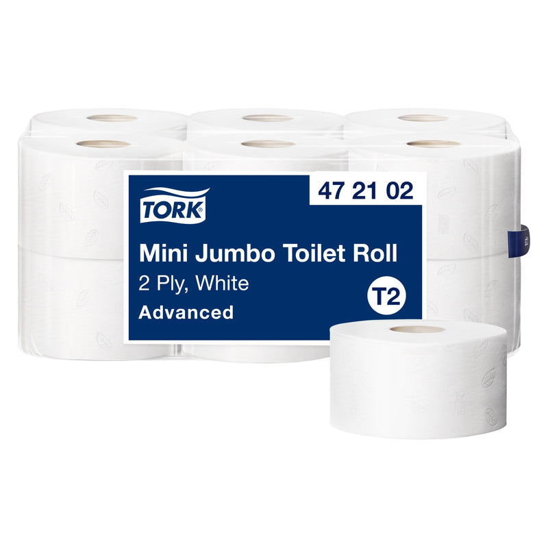 Toilettenpapier Mini Jumbo T2 | 2-lagig | 180 m | 900 Blatt | Advanced | TORK 472102