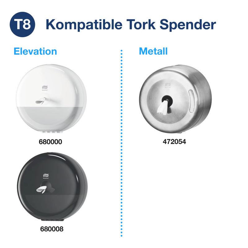 Toilettenpapier SmartOne® T8 | 2-lagig | 207 m | 1150 Blatt | Advanced | TORK 472242