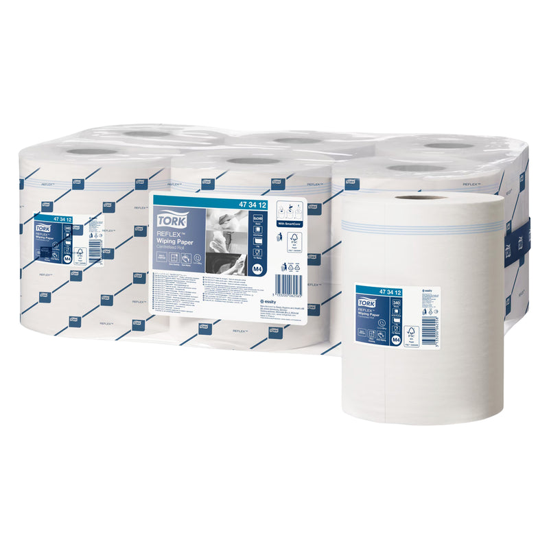 Reflex™-Papierwischtücher M4 | Recycling | Centerfeed | SmartCore® | 1-lagig | 113.90 m | 340 Blatt | Premium | TORK 473412