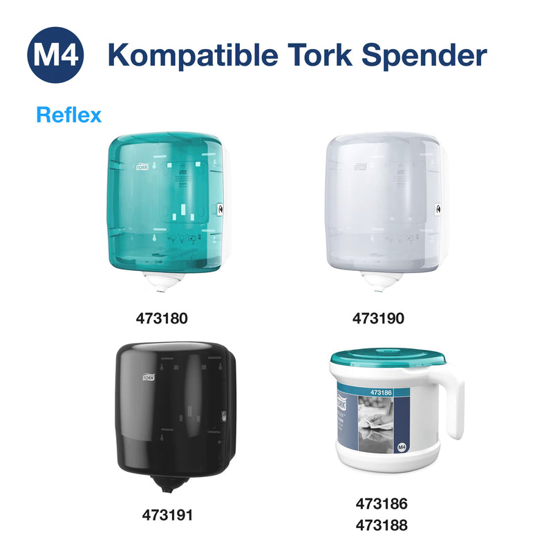 Reflex™-Papierwischtücher M4 | Recycling | Centerfeed | SmartCore® | 1-lagig | 113.90 m | 340 Blatt | Premium | TORK 473412