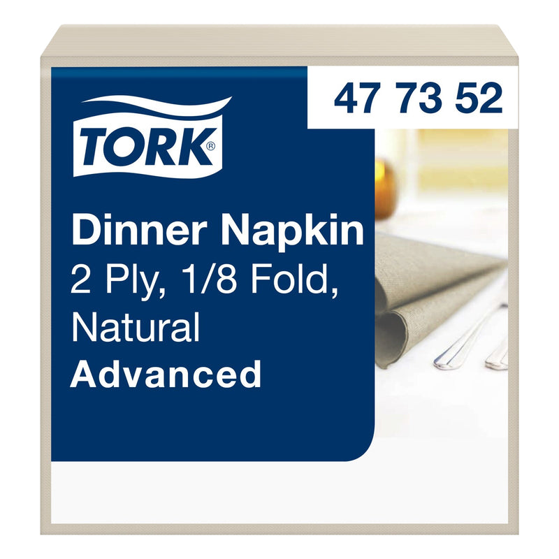 Dinnerservietten | Natur | Recycling | 2-lagig | Umweltsymbol | 19,8 x 9,8 cm | 1800 Stück | Advanced | TORK 477352