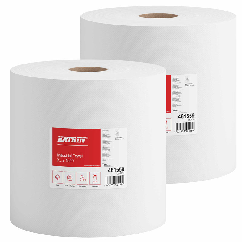 Industrierolle XL | 540 m x 26,5 cm | 2-lagig | 100% Zellstoff | Katrin