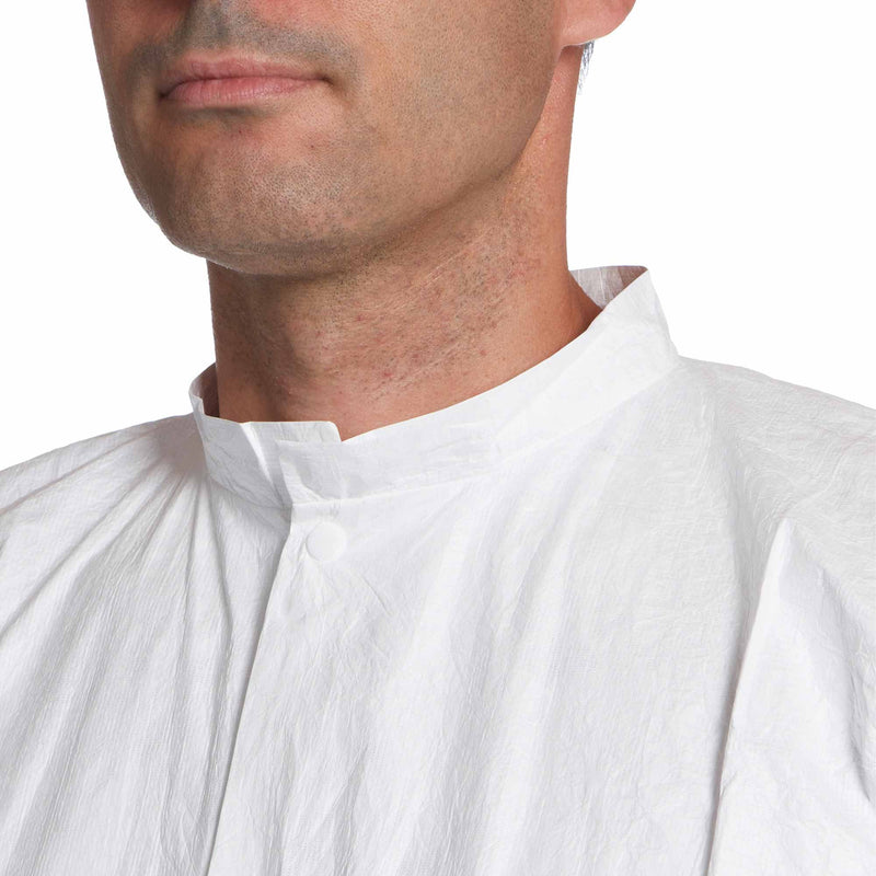 Einweg-Laborkittel Tyvek® 500 PL30 | mit Druckknöpfen & Taschen | Kategorie 3