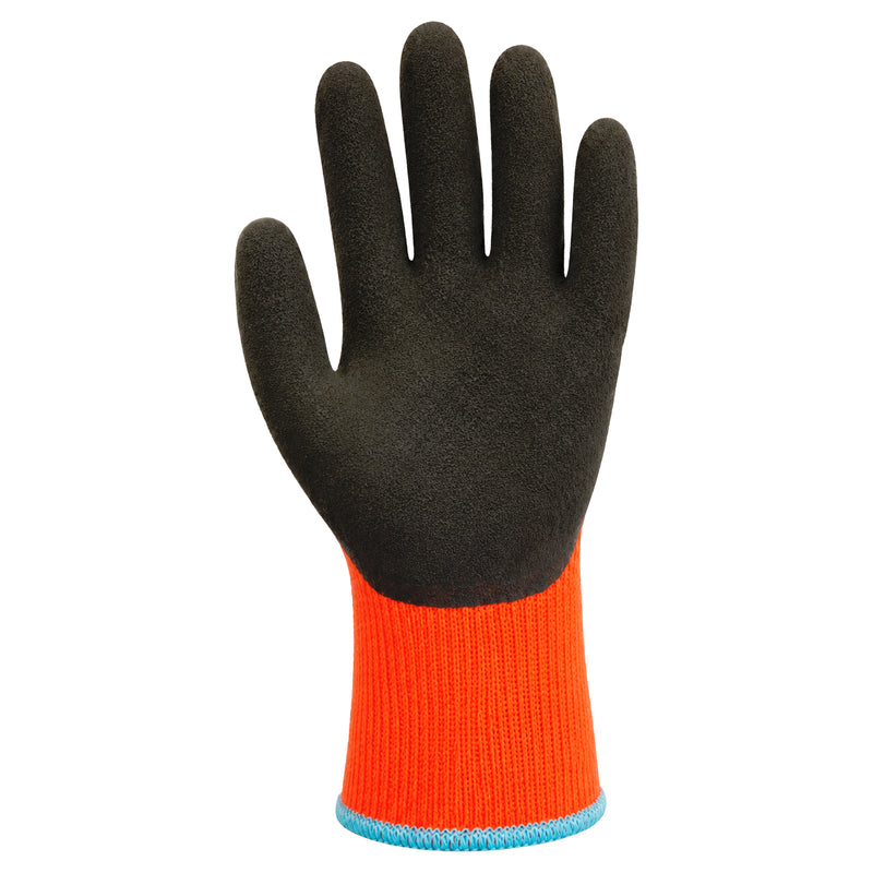 Acryl-Kälteschutzhandschuhe | Kat II | doppelte Latex-Beschichtung | Kontaktkälte Stufe 1 | Hi-Vis Orange | Wonder Grip® WG-380 THERMO