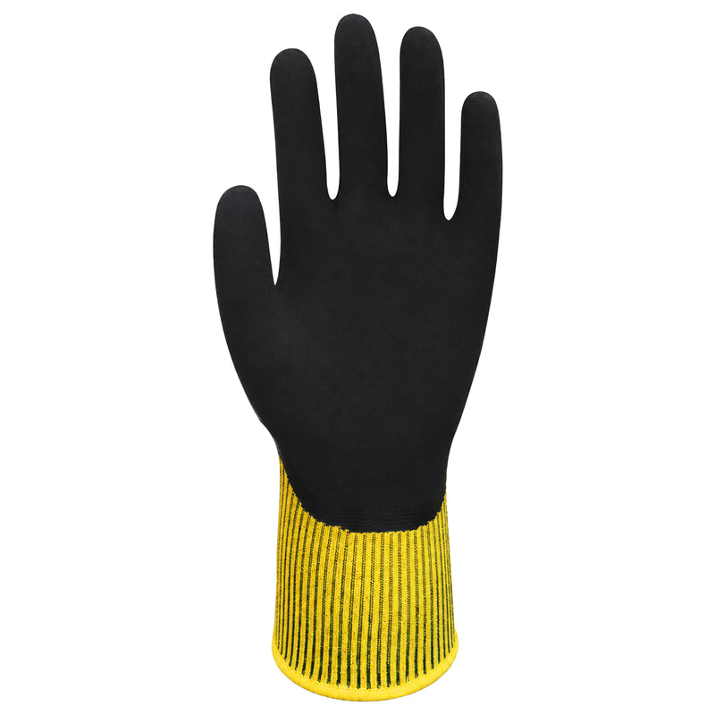 Polyester-Arbeitshandschuhe | Kat II | doppelte Latex-Beschichtung | griffsicher | Hi-Vis Farben | Wonder Grip® WG-310HO COMFORT