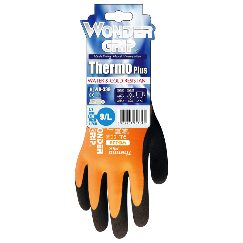 Acryl-Schnittschutz-Kälteschutzhandschuhe | Stufe C | Kat II | Latex-Vollbeschichtung | Kontaktkälte Stufe 2 | wasserdicht | Wonder Grip® WG-338 THERMO PLUS