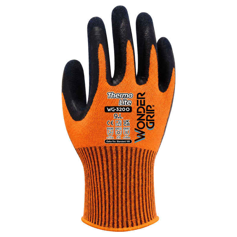 Acryl-Spandex-Kälteschutzhandschuhe | Kat II | doppelte Latex-Beschichtung | Kontaktkälte Stufe 1 | Wonder Grip® WG-320O THERMO LITE