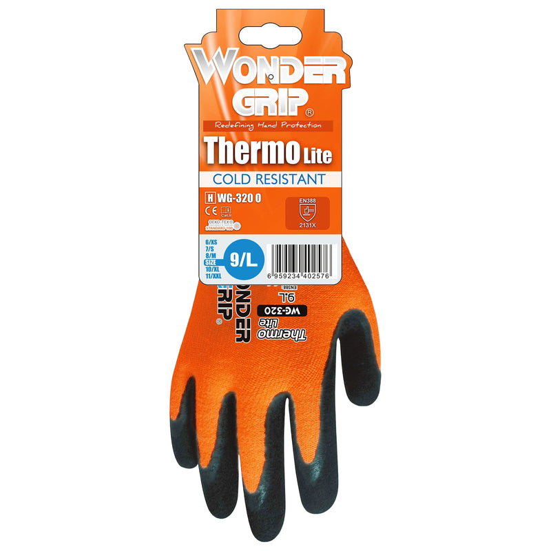 Acryl-Spandex-Kälteschutzhandschuhe | Kat II | doppelte Latex-Beschichtung | Kontaktkälte Stufe 1 | Wonder Grip® WG-320O THERMO LITE