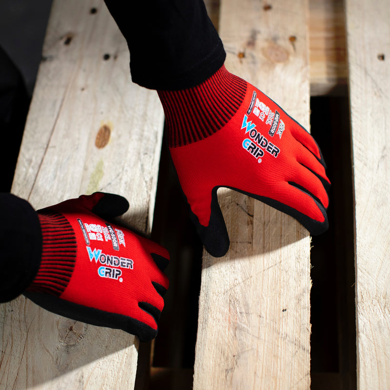 Polyester-Arbeitshandschuhe | Kat II | Nitril-Mikroschaum-Beschichtung | griffsicher | Allrounder | Wonder Grip® WG-500R FLEX