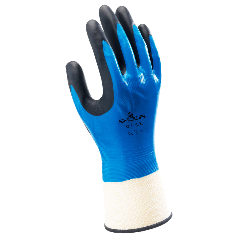 Nylon-Arbeitshandschuhe | Kat II | doppelte Nitril-Beschichtung | wasserabweisend | SHOWA™ 377