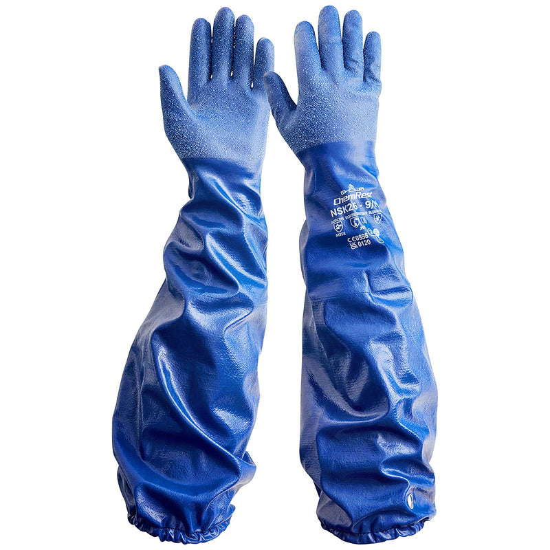 PE-Chemikalien-Schutzhandschuhe | JKL | abrieb-, schnitt- & reissfest | Kat III | Nitril-Beschichtung | angesetzte Stulpe | SHOWA™ NSK26