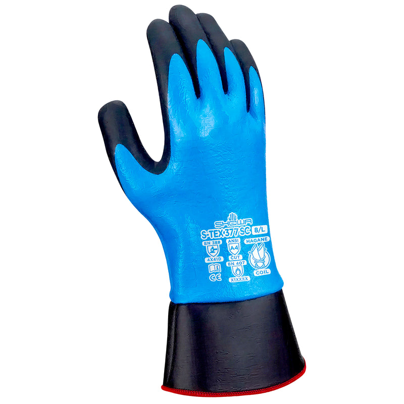 Nylon/PE-Schnittschutz-Handschuhe | Stufe D | Kat II | Nitril-Schaumstoff-Beschichtung | S-TEX®-Futter | verstärkte Sicherheitsstulpe | SHOWA™ S-TEX 377SC