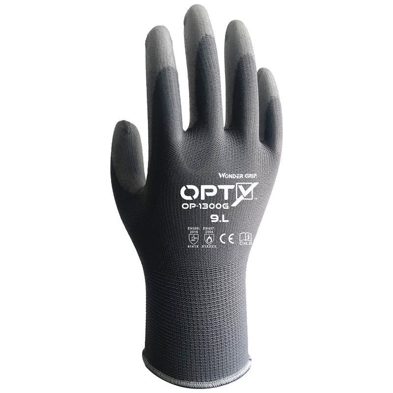 Nylon-Arbeitshandschuhe | Kat II | PU-Beschichtung | extra feinfühlig | atmungsaktiv | Wonder Grip® OP-1300 OPTY™