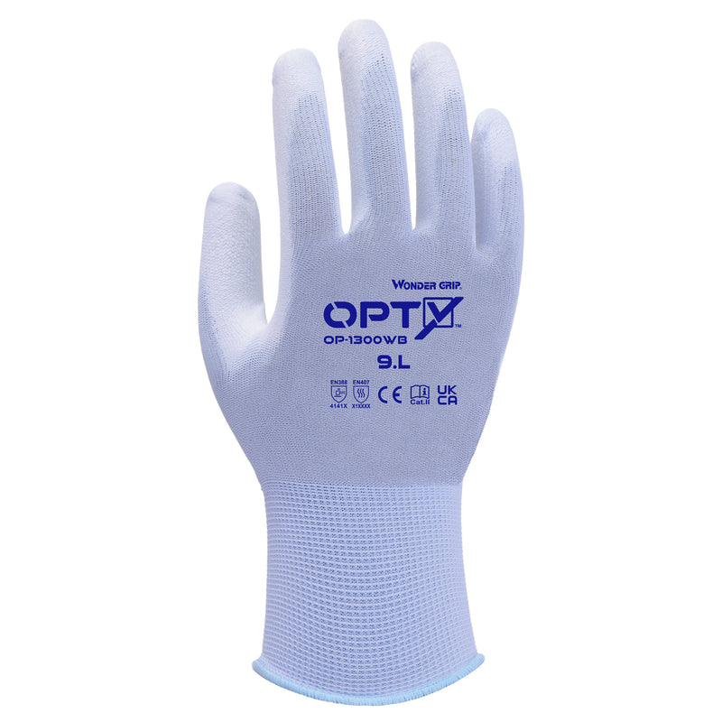Nylon-Arbeitshandschuhe | Kat II | PU-Beschichtung | extra feinfühlig | atmungsaktiv | Wonder Grip® OP-1300 OPTY™