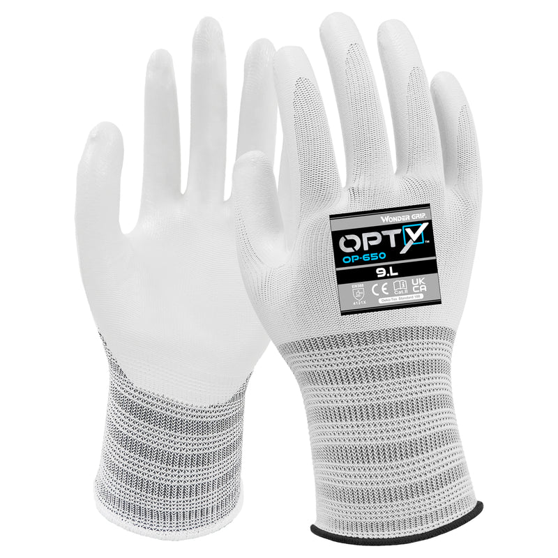 Polyester-Arbeitshandschuhe | Kat II | Nitril-Beschichtung | ölbeständig | extra leicht | Wonder Grip® OP-650 OPTY™