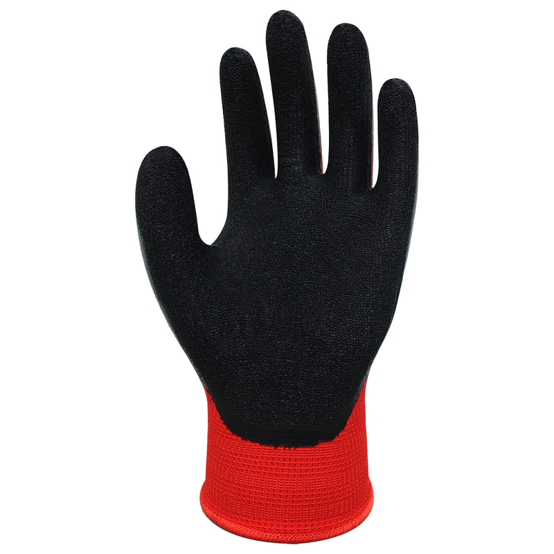 Polyester-Arbeitshandschuhe | Kat II | Latex-Beschichtung | gepolsterte Handfläche | langlebig griffsicher | Wonder Grip® OP-220R OPTY™
